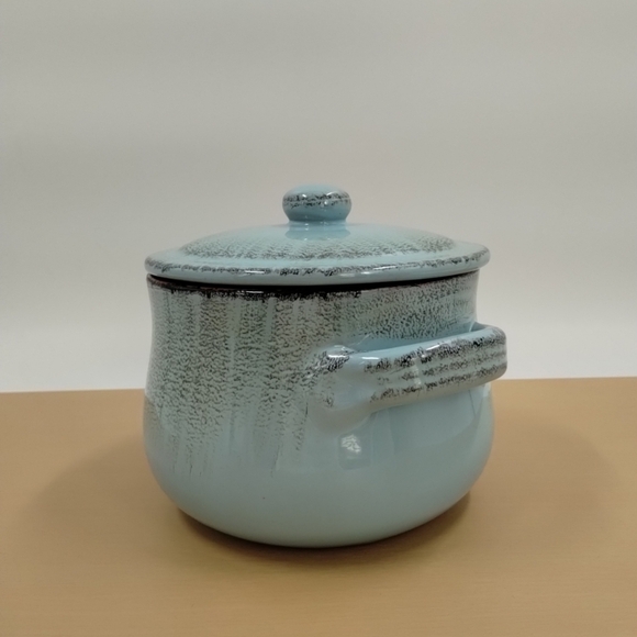 De Silva Terracotta Pottery Pot 6" x 7" Blue Cook Ware Casserole Soup Bean 48oz - Picture 2 of 13
